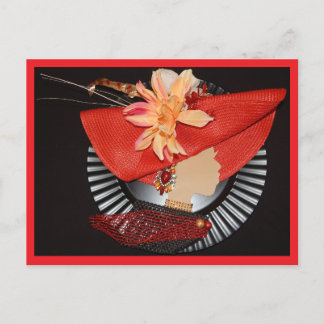 CARTÃO POSTAL COROAS ELEGANTES - VERMELHO / PRETO