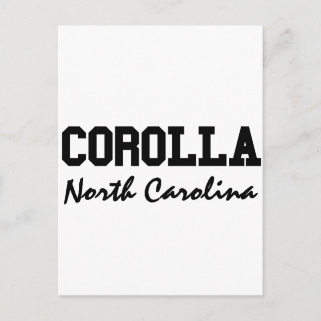 Cartão Postal Corolla North Carolina (Frente)