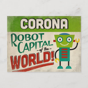 Cartão Postal Corona California Robot - Funny Vintage