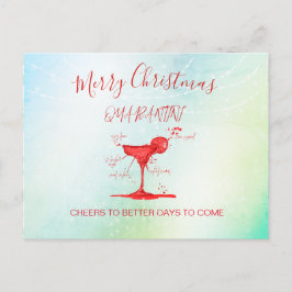 Cartão Postal Corona Christmas Holiday Green Quarantini Martini