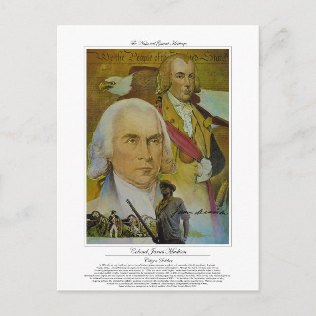 Cartão Postal Coronel James Madison Citizen Soldier (Frente)