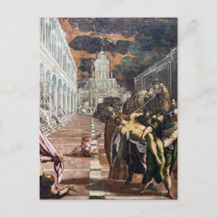 Cartão Postal Corpo da rua trazido a Veneza por Jacopo Tintore