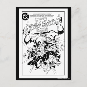 Cartão Postal Corpo dos Lanternas Verdes, Preto e Branco