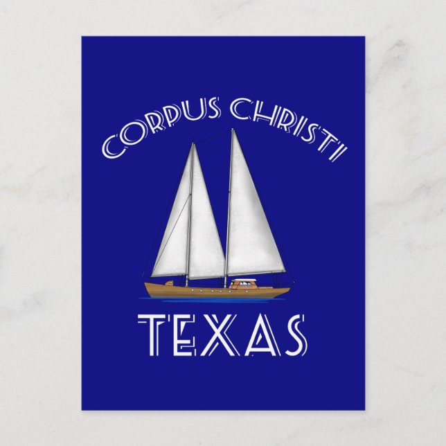 Cartão Postal Corpus Christi Texas Sailing (Frente)