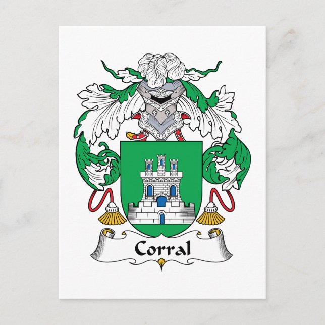 Cartão Postal Corral Family Crest (Frente)