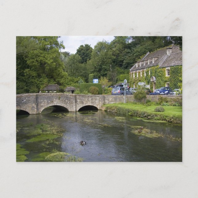 Cartão Postal Córrego de truta na vila de Bibury, (Frente)