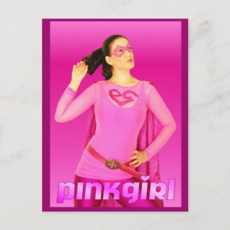 Cartão Postal Correio de Menina Rosa