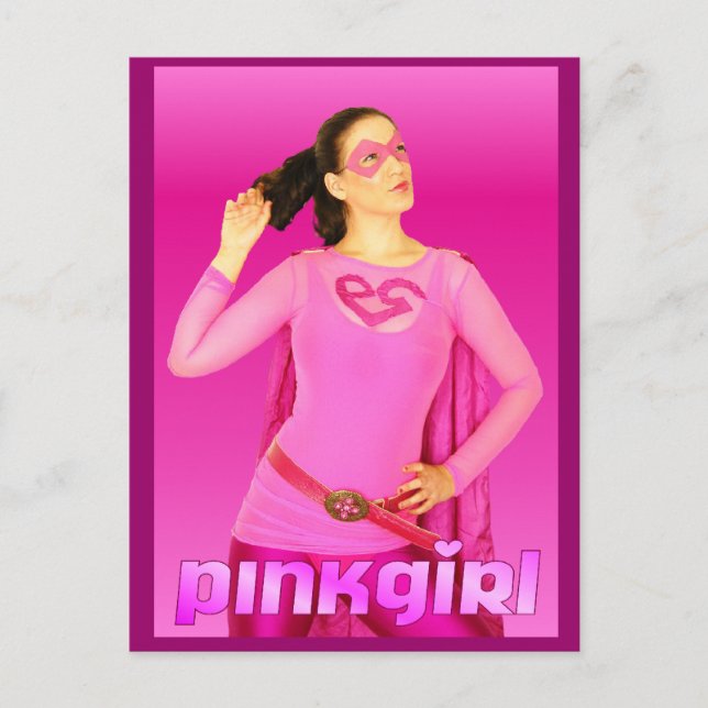 Cartão Postal Correio de Menina Rosa (Frente)