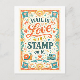 Cartão Postal "Correio é Amor com um Carimbo"