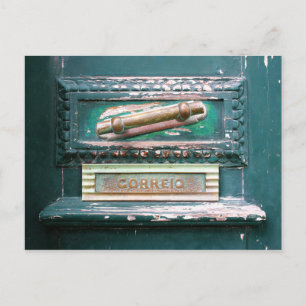 Cartão Postal Correio Mail Slot Velho Porta De Madeira Açores P