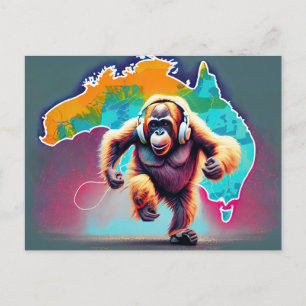Cartão Postal Correndo Orangutang na Austrália