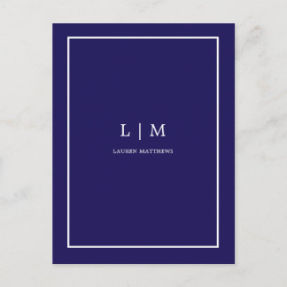 Cartão Postal corretor de imóveis azul minimalista simples