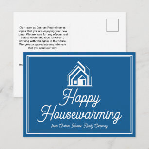 Cartão Postal Corretor Personalizado da Empresa Imobiliária Azul