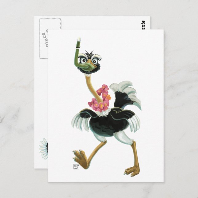 Cartão Postal Corrida de Avestruz no Pântano (Frente/Verso)