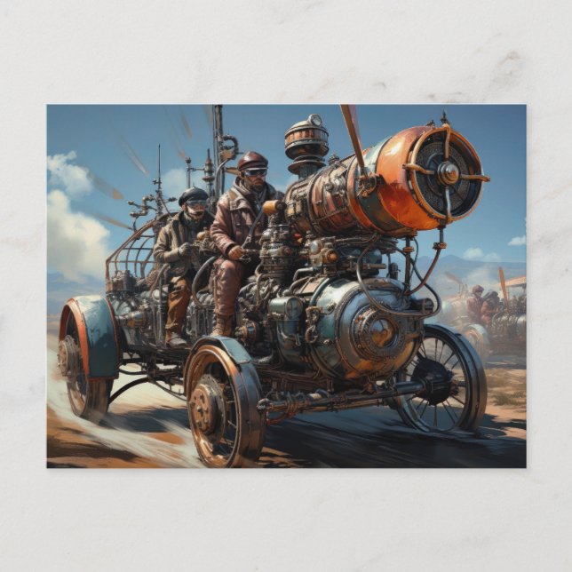 Cartão Postal Corrida de Carro de Vara (Frente)