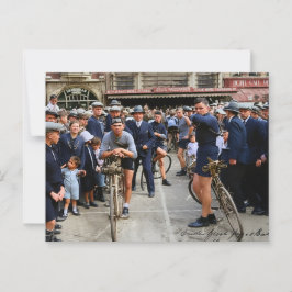 Cartão Postal Corrida de Ciclismo Paris Roubaix 1900 Color Redux