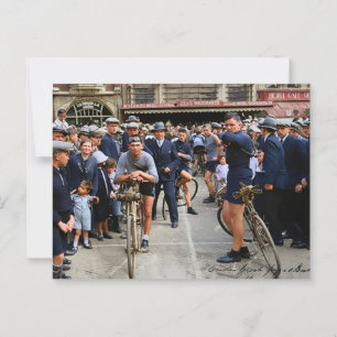 Cartão Postal Corrida de Ciclismo Paris Roubaix 1900 Color Redux