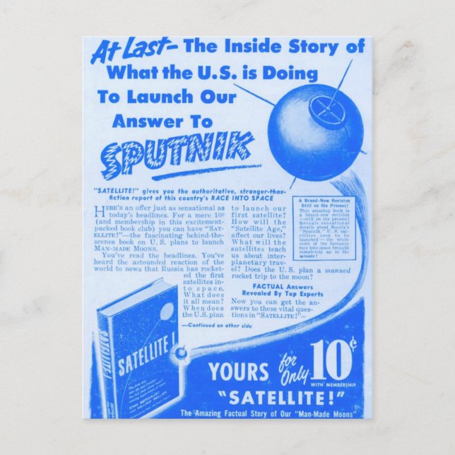 Cartão Postal Corrida Espacial (Frente)