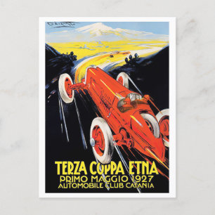 Cartão Postal corrida vintage 1927 Etna Cup Grand Prix