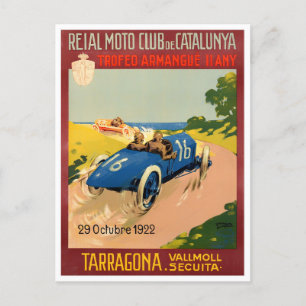 Cartão Postal corrida vintage do Grande Prêmio de Tarragona de 1