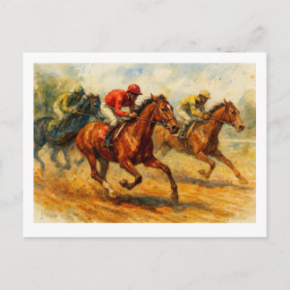 Cartão Postal Corridas de Cavalos, 
