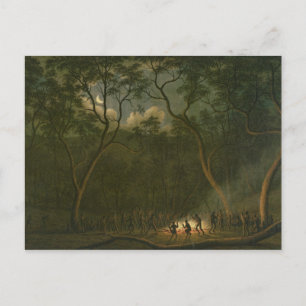 Cartão Postal Corroboree Aborígene na Terra de Van Diemen