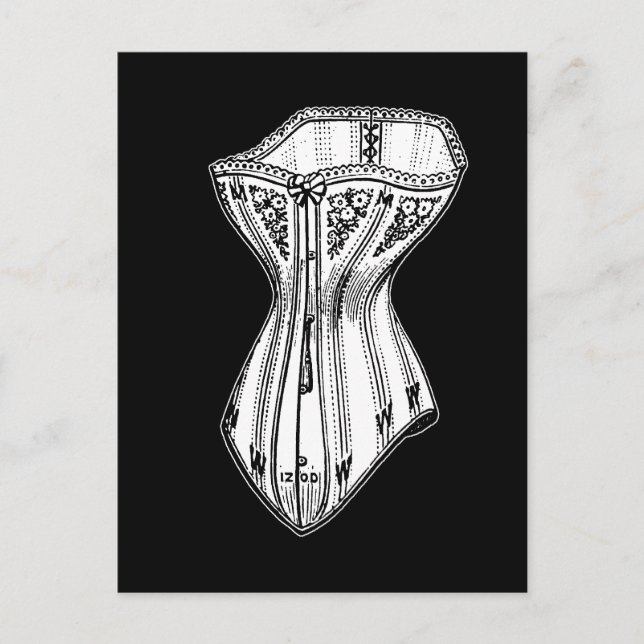 Cartão Postal Corset antigo movido (Frente)