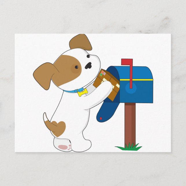 Cartão Postal Cortar Correio de Puppy (Frente)