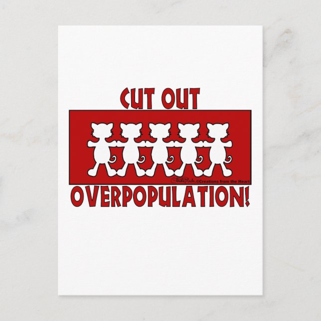 Cartão Postal Corte A Sobrepopulação! Gatos (Frente)