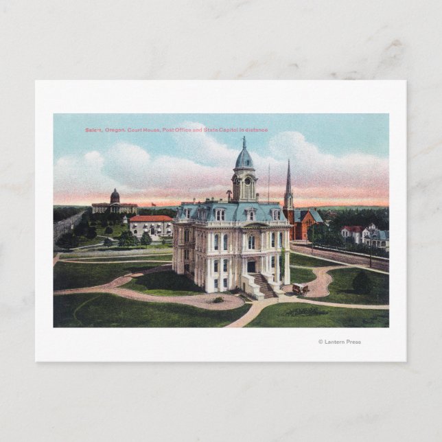 Cartão Postal Corte House, Poste Office, Capitol Bldg (Frente)