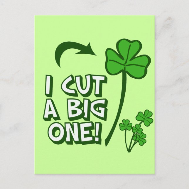Cartão Postal Cortei um Grande Shamrock (Frente)