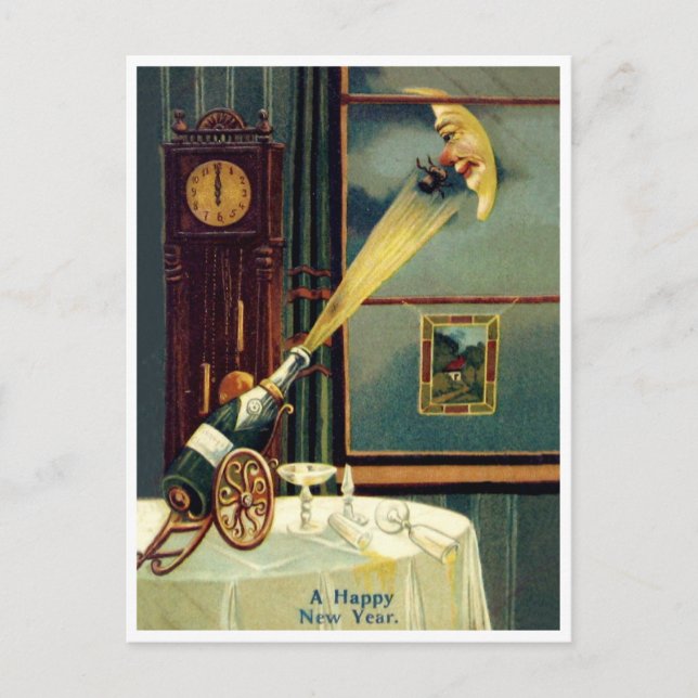 Cartão Postal Cortiça de Vinho Atingindo a Lua (Frente)