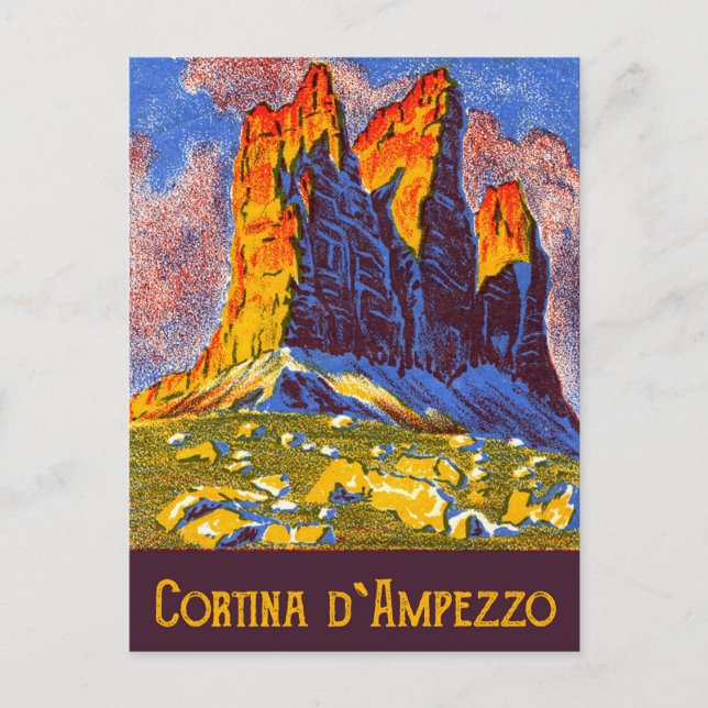 Cartão Postal Cortina d'Ampezzo Mountain, Itália (Frente)