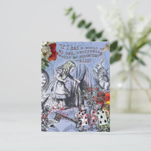 Cartão Postal Cortina de nonsense da Alice no país das maravilha