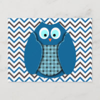 Coruja - Azul com Bolinhas