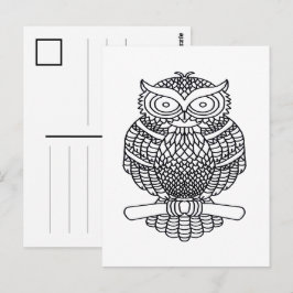 Cartão Postal Coruja (branca) - Cartão-postal