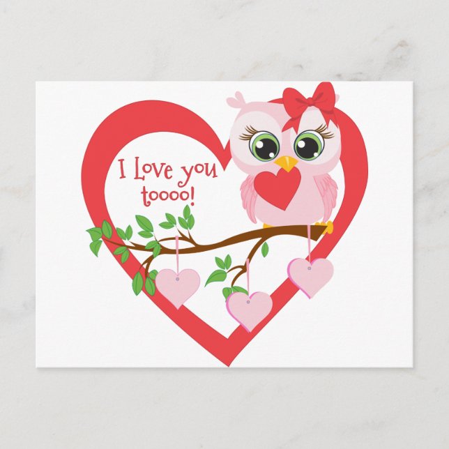 Cartão Postal Coruja de Amor (Frente)