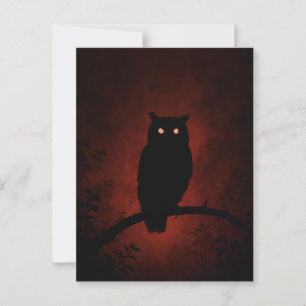 Cartão Postal Coruja Misteriosa na Noite
