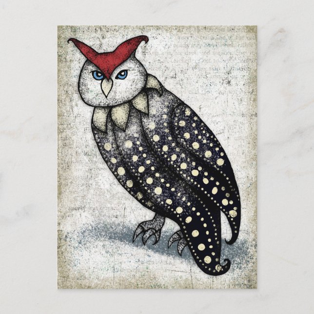 Cartão Postal Coruja No Cartão-Postal De Graduação (Frente)