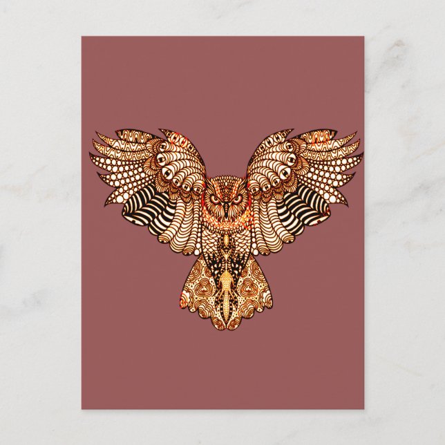 Cartão Postal Coruja no voo 2 (Frente)