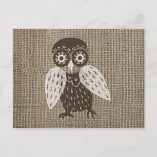 Cartão Postal Coruja-retrô-étnica
