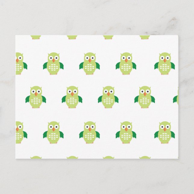 Cartão Postal Coruja Verde & Verde (Frente)