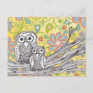Cartão Postal Corujas 03