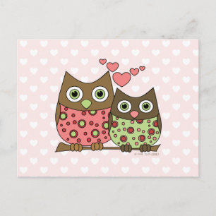 Cartão Postal Corujas de Amor