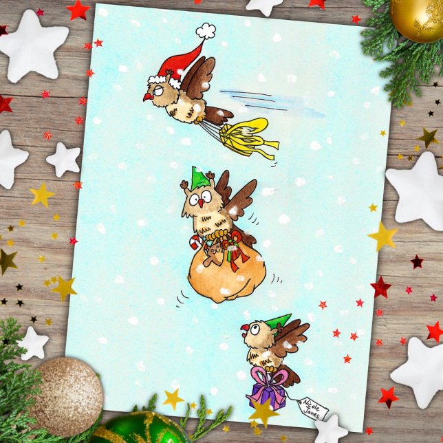 Cartão Postal Corujas de Natal (Criador carregado)