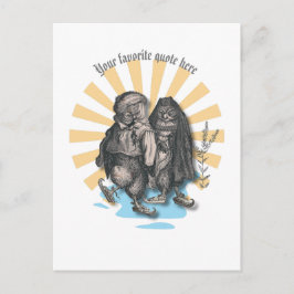 Cartão Postal Corujas de Patinação Estilo Retroativo Design Nost