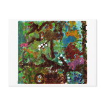 Corujas em uma árvore, postais nº 1