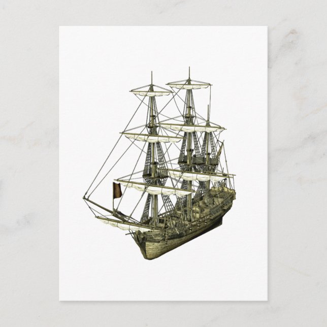 Cartão Postal Corvette Sailboat com velas Furadas (Frente)