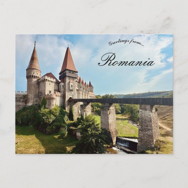 Cartão Postal Corvin Castle Hunedoara County Romania (Frente)