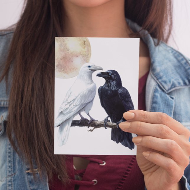 Cartão Postal Corvo Branco e Preto (Criador carregado)